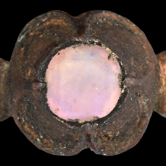 Medieval Bronze Ring with Gem