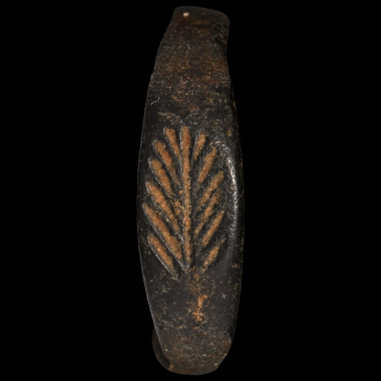 Roman Bronze Ring with Palm Branch