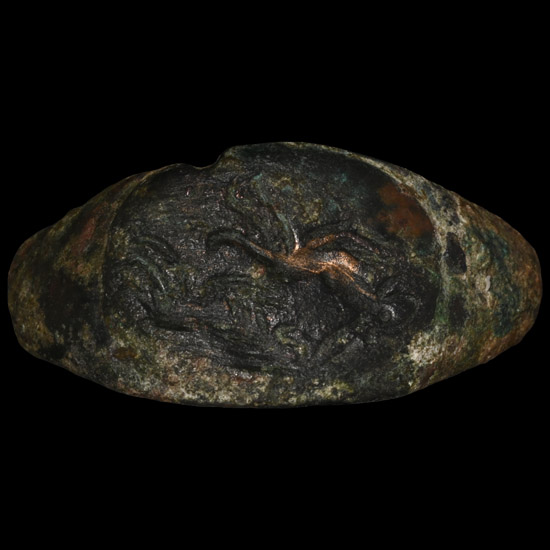 Graeco-Roman Bronze Ring with Dogs