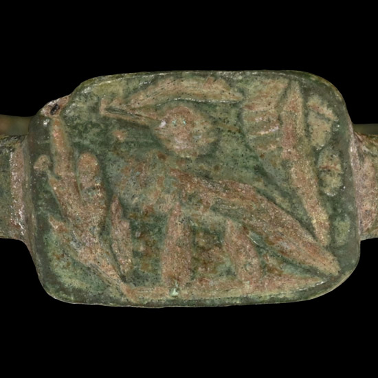 Merovingian Bronze Ring with Stylised Eagle