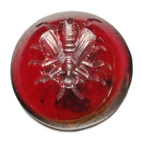 Roman Garnet Gemstone with Fly