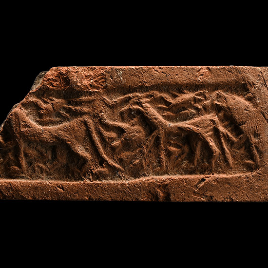Western Asiatic Terracotta Cylinder Seal Impression with Animals