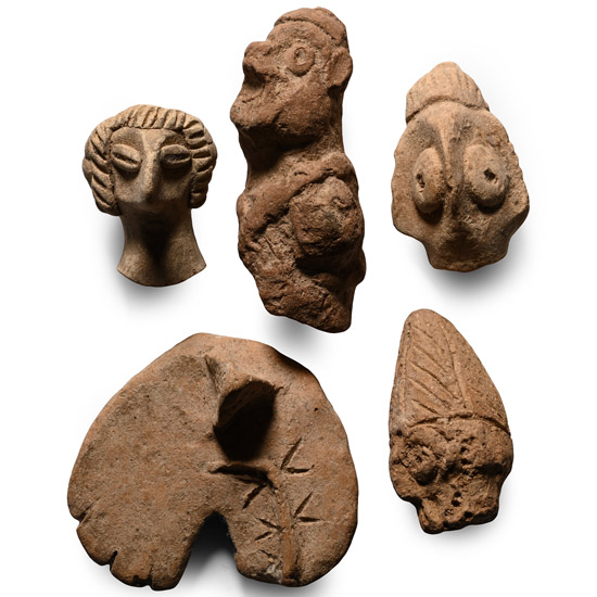 Western Asiatic Terracotta Idol Head and Other Fragment Collection