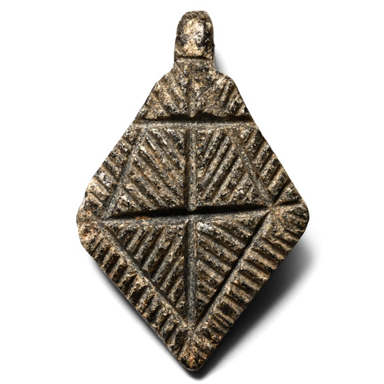 Medieval Schist Pendant with Cross