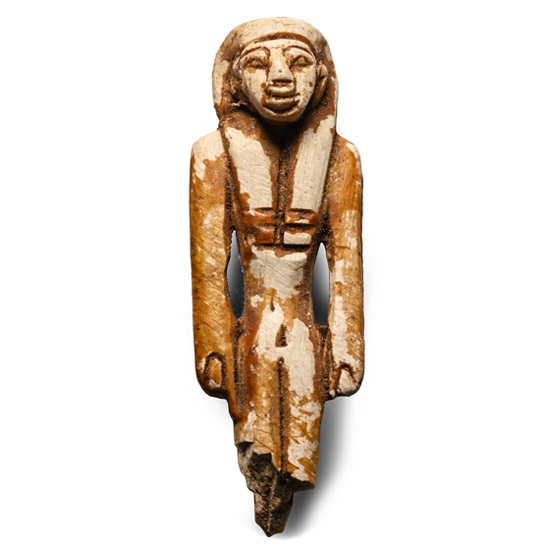 Egyptian Bone Figural Amulet of Goddess Nebhat