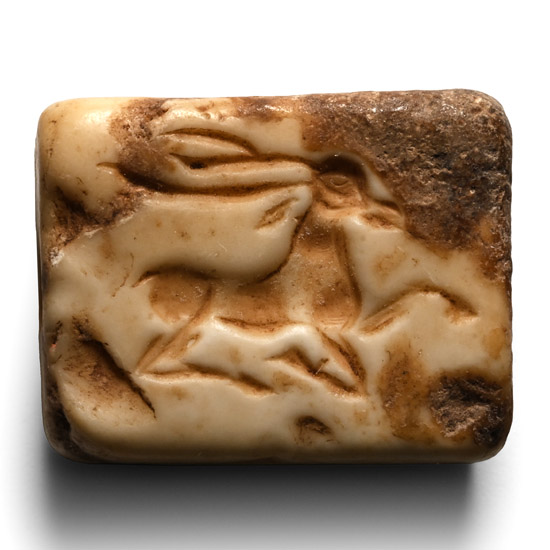 Sasanian Marble Bifacial Amulet with Animals