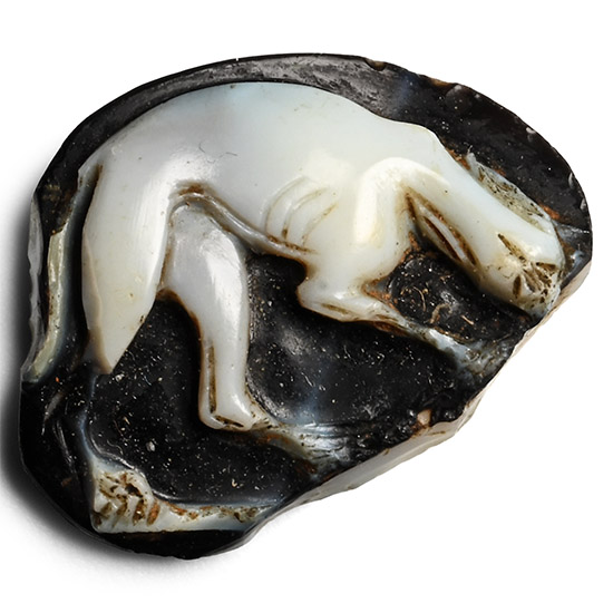 Roman Agate Cameo with Devouring Hound