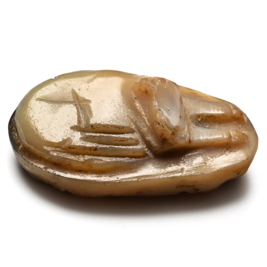 Roman Agate Cameo with Sleeping Dog