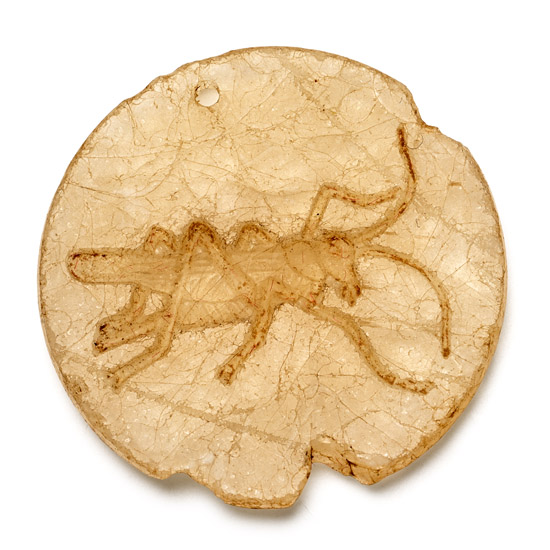 Egyptian Ptolemaic Alabaster Amulet with Locust