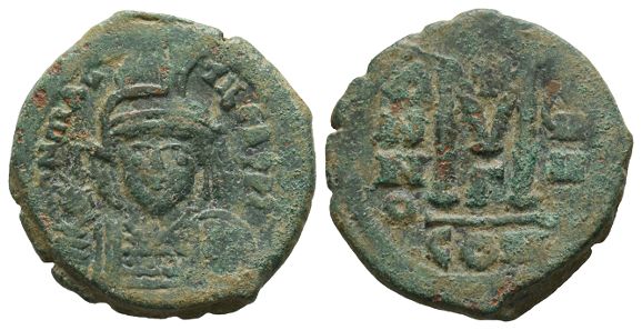 Maurice Tiberius AE 40 Nummi or Follis.