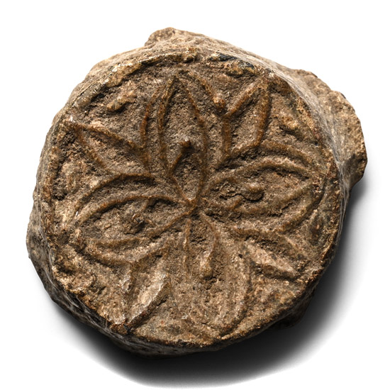 Medieval Lead Lid with Floral Cross