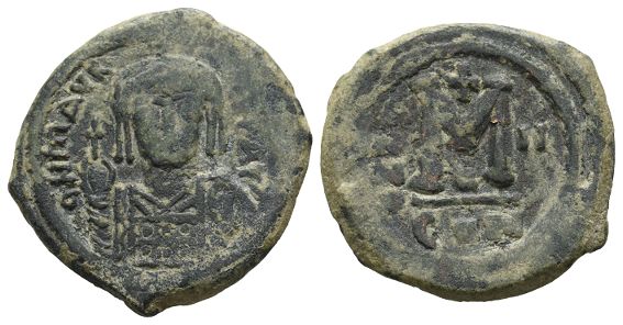 Maurice Tiberius AE 40 Nummi or Follis.