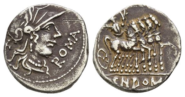 Cn. Domitius Ahenobarbus AR Denarius.