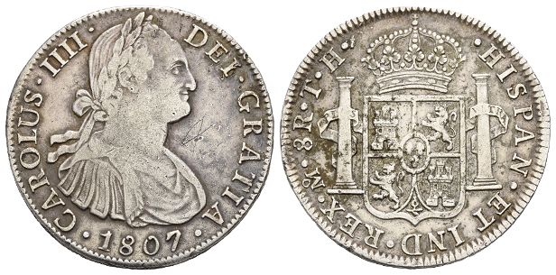 Mexico (New Spain). Carlos IV, King of Spain AR 8 Reales.