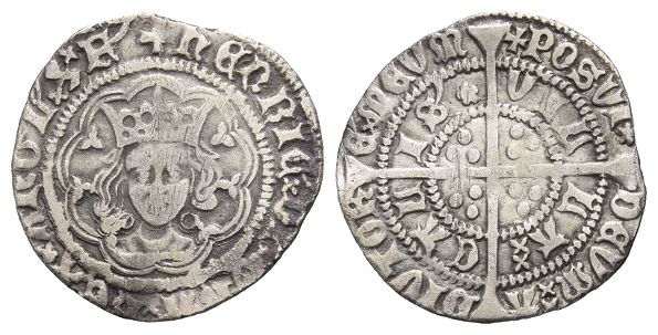 England. Lancaster, Henry VI AR Halfgroat.