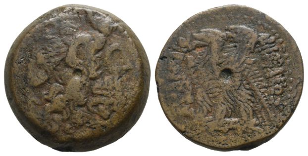 Ptolemaic Kingdom of Egypt, Ptolemy VI Philometor & Ptolemy VIII Euergetes II (Physcon) AE Diobol(?).