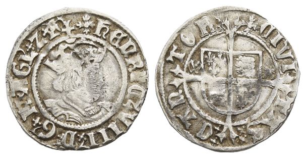 England. Tudor, Henry VIII AR Halfgroat.