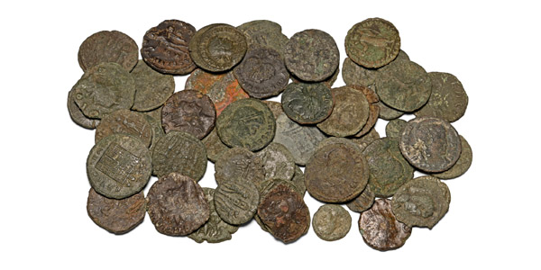 Group of Fifty Seven [57] Late Roman AE Coins.