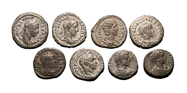 Group of Eight [8] Roman AR Denarius.