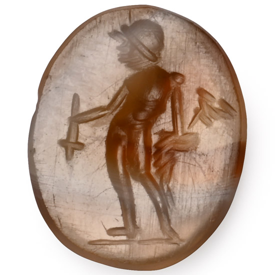 Roman Banded Agate Gemstone with Mercury