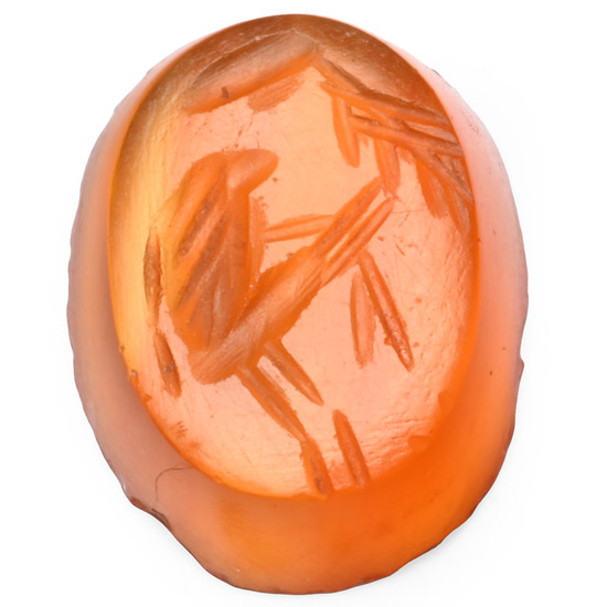 Roman Carnelian Gemstone with Goat Under Tree