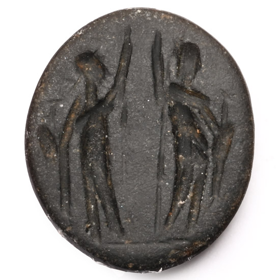 Roman Black Gemstone with Castor and Pollux
