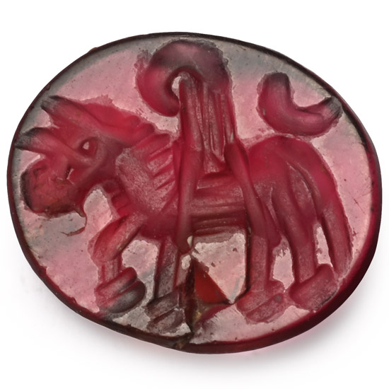 Sasanian Garnet Gemstone with Winged Horse