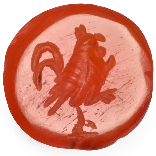 Roman Carnelian Gemstone with Cockerel