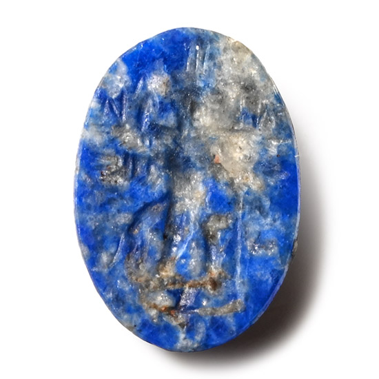 Roman Gnostic Lapis Lazuli Gemstone with Four-Winged Abraxas