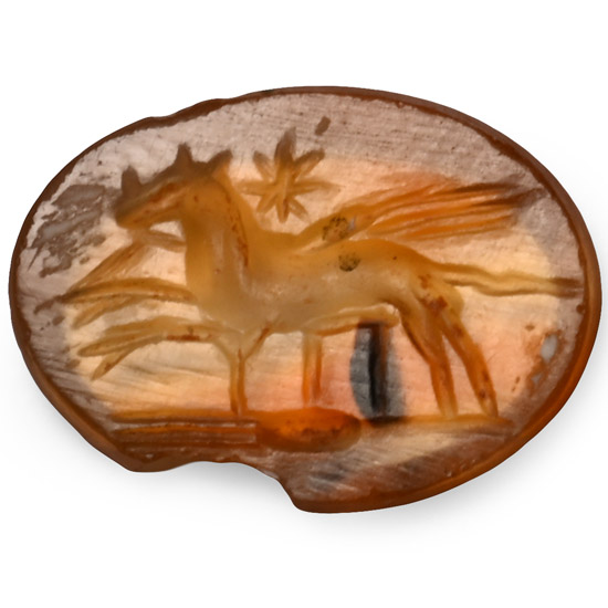 Roman Carnelian Gemstone with Pegasus