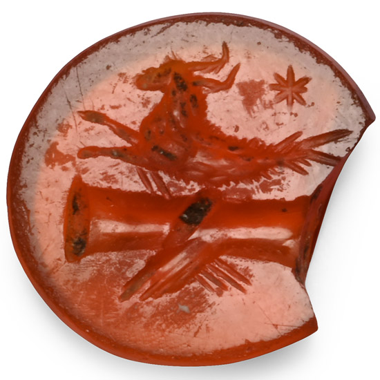 Roman Carnelian Legionary Gemstone with Capricorn for Legio Fourteen Gemina
