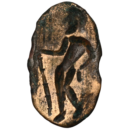 Greek Bronze Intaglio with Naked Herakles