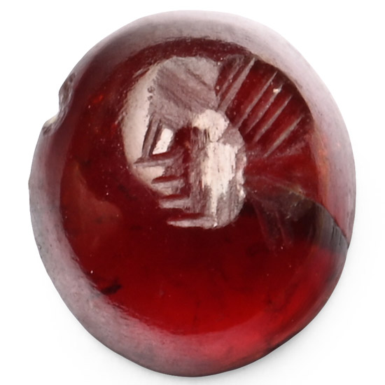Greek Garnet Gemstone with Bust