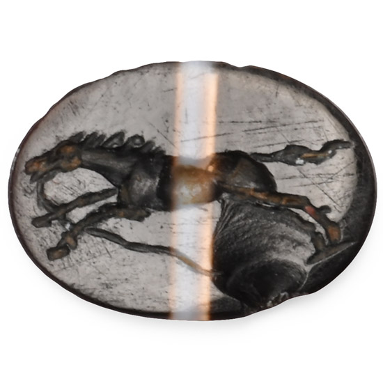 Roman Banded Sardonyx Gemstone with Fleeing Horse