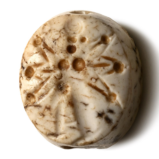 Western Asiatic Variegated Agate Gemstone with Stylised Goddess