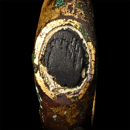 Roman Gilt Bronze Ring with Gemstone