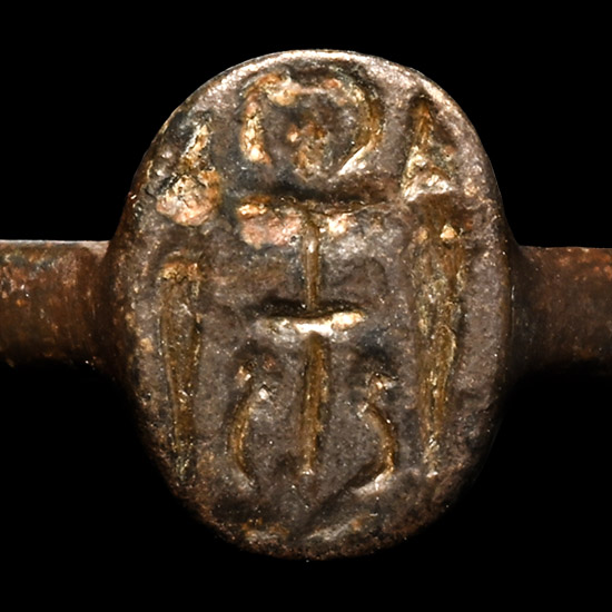 Byzantine Bronze Ring with Archangel Michael