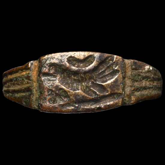 Medieval Bronze Ring with Dove