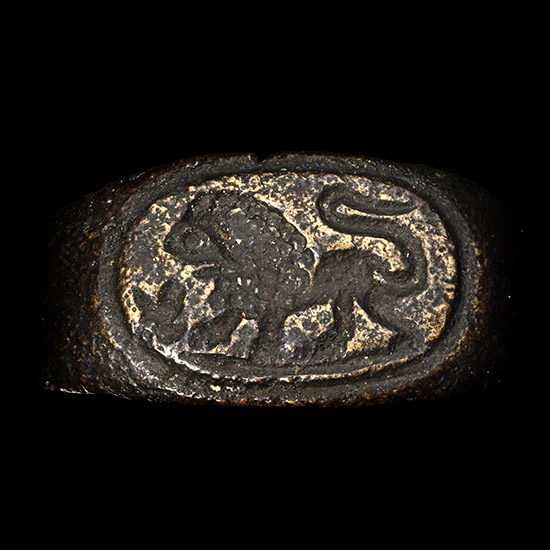 Roman Bronze Ring with Lion