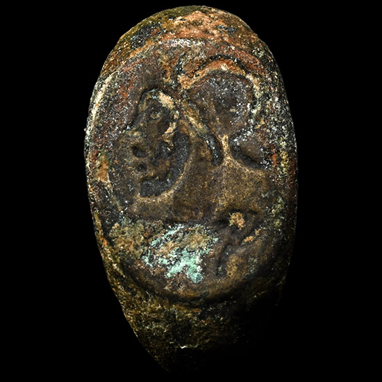 Roman Bronze Ring and Bust of Mars with Martiobarbulus