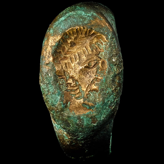 Roman Bronze Ring with Portrait