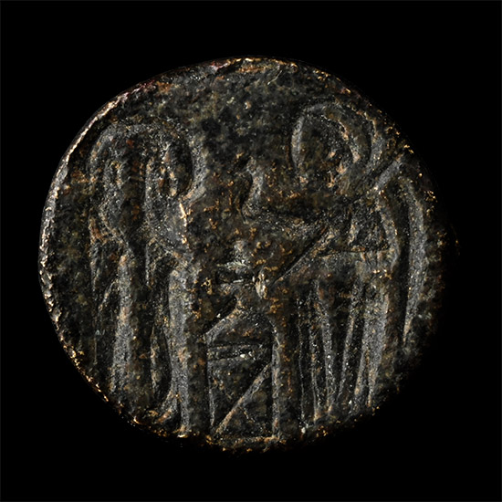 Byzantine Bronze Ring Bezel with Saints