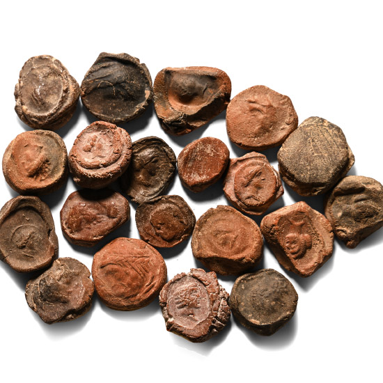 Roman Terracotta Bullae, Tesserae or Token Group
