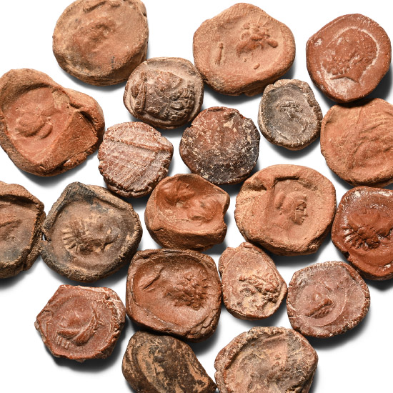 Roman Terracotta Bullae, Tesserae or Token Group