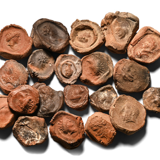 Roman Terracotta Bullae, Tesserae or Token Group