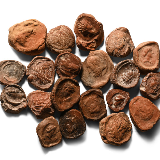 Roman Terracotta Bullae, Tesserae or Token Group