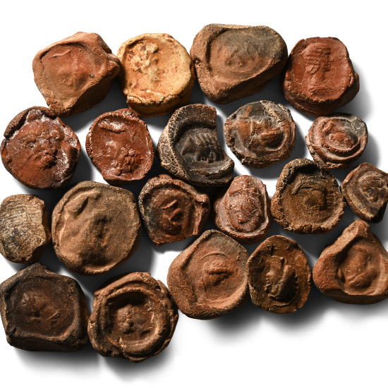 Roman Terracotta Bullae, Tesserae or Token Group
