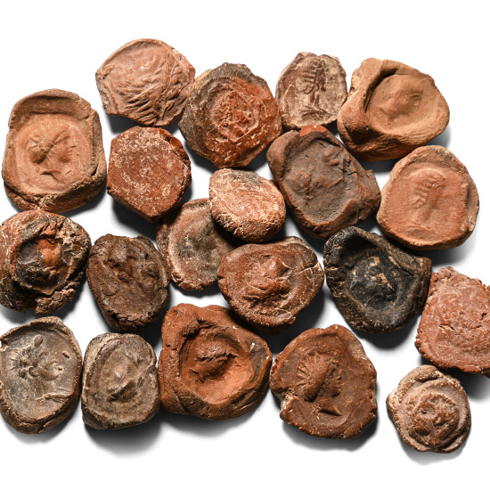 Roman Terracotta Bullae, Tesserae or Token Group