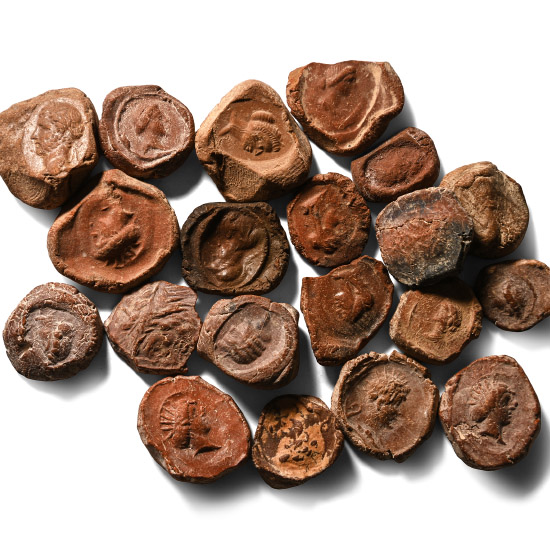 Roman Terracotta Bullae, Tesserae or Token Group