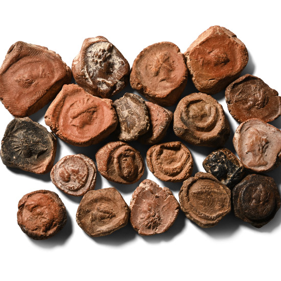 Roman Terracotta Bullae, Tesserae or Token Group